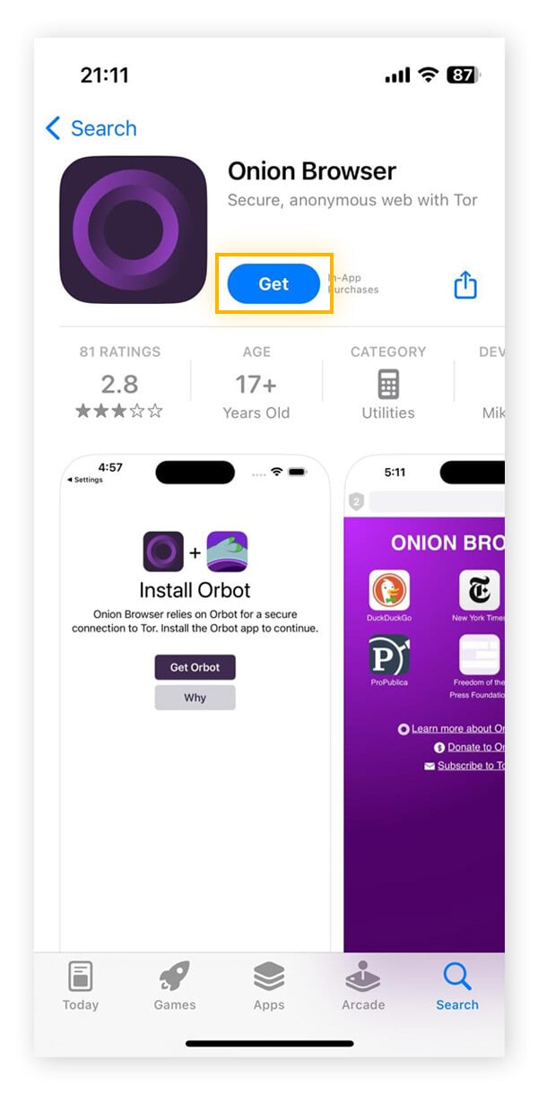 how to get on the dark web on iphone